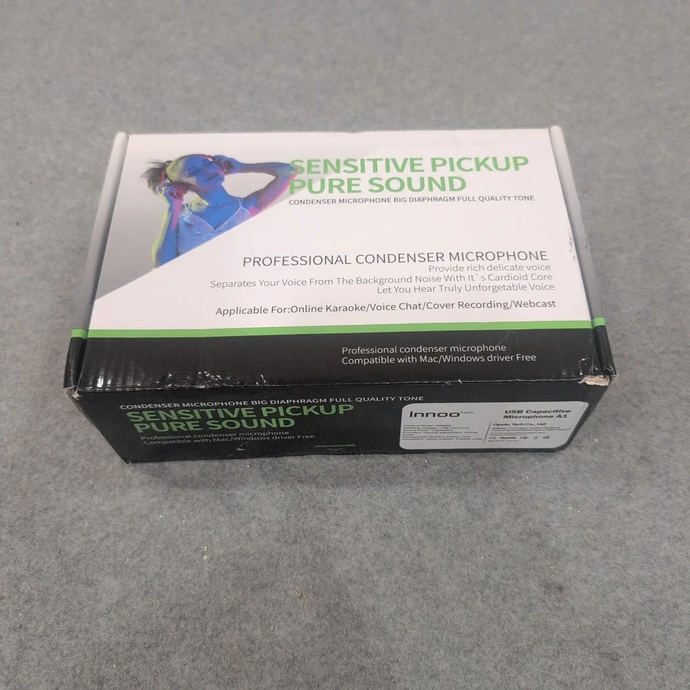 Innoo Tech BM858 Professional USB Condenser Microphone A1 Black for PC Mac